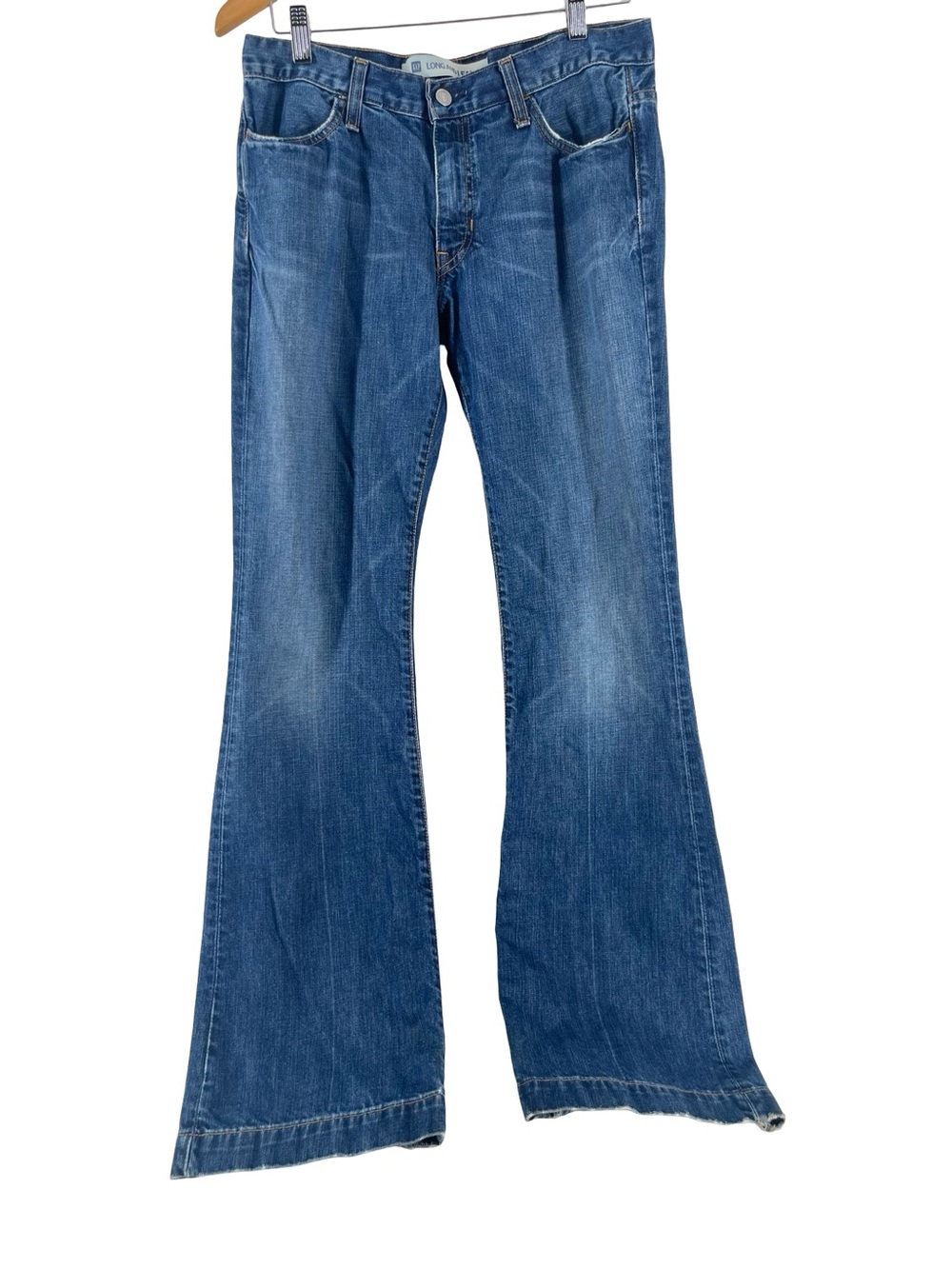 Gap Long & Lean Flare Jeans Women’s Size 8 100% Cotton Dark Wash 34” Inseam